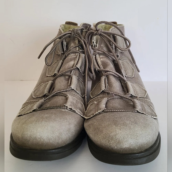 Sorel Major Low Lace Up Ankle Boot Beige Canvas / Leather NL2163 Size US 10 - Picture 2 of 7
